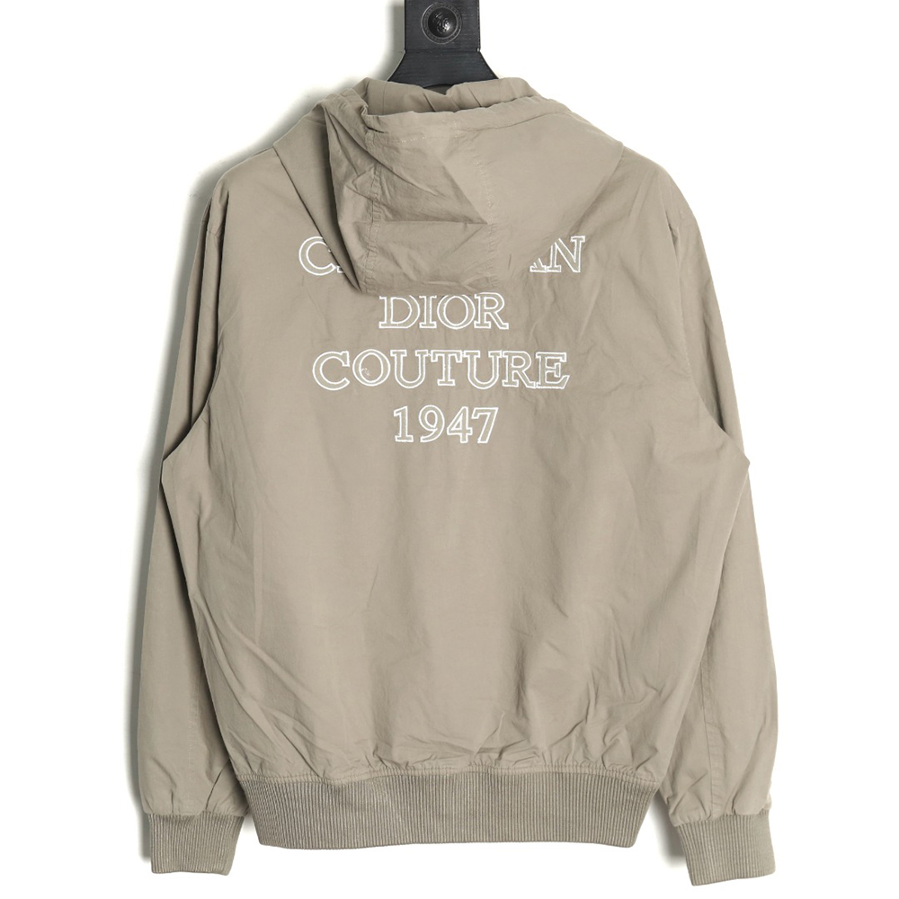 Dior letter print hooded windbreaker jacket