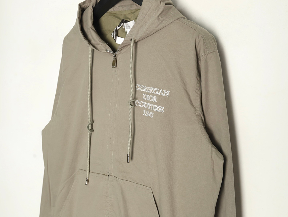 Dior letter print hooded windbreaker jacket