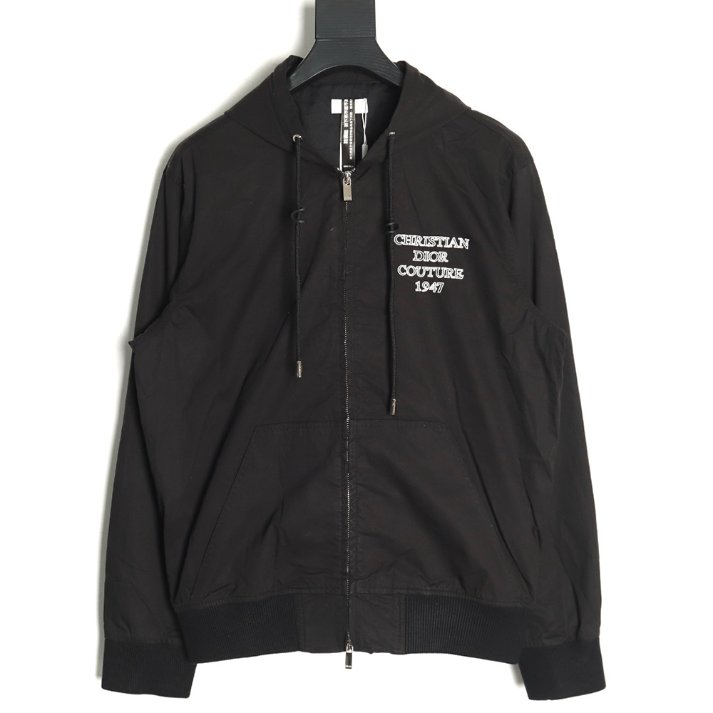 Dior letter print hooded windbreaker jacket TSK1