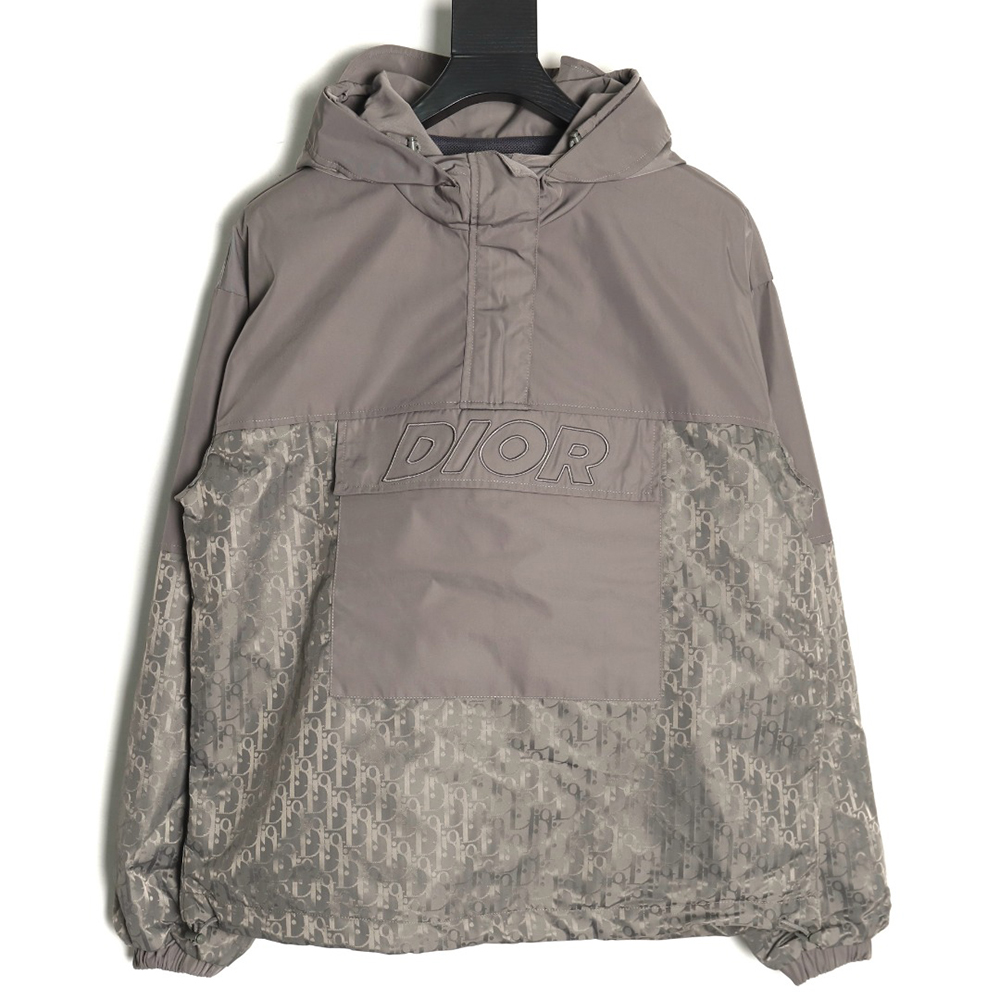 Dior half-zip embroidered all-over print jacket