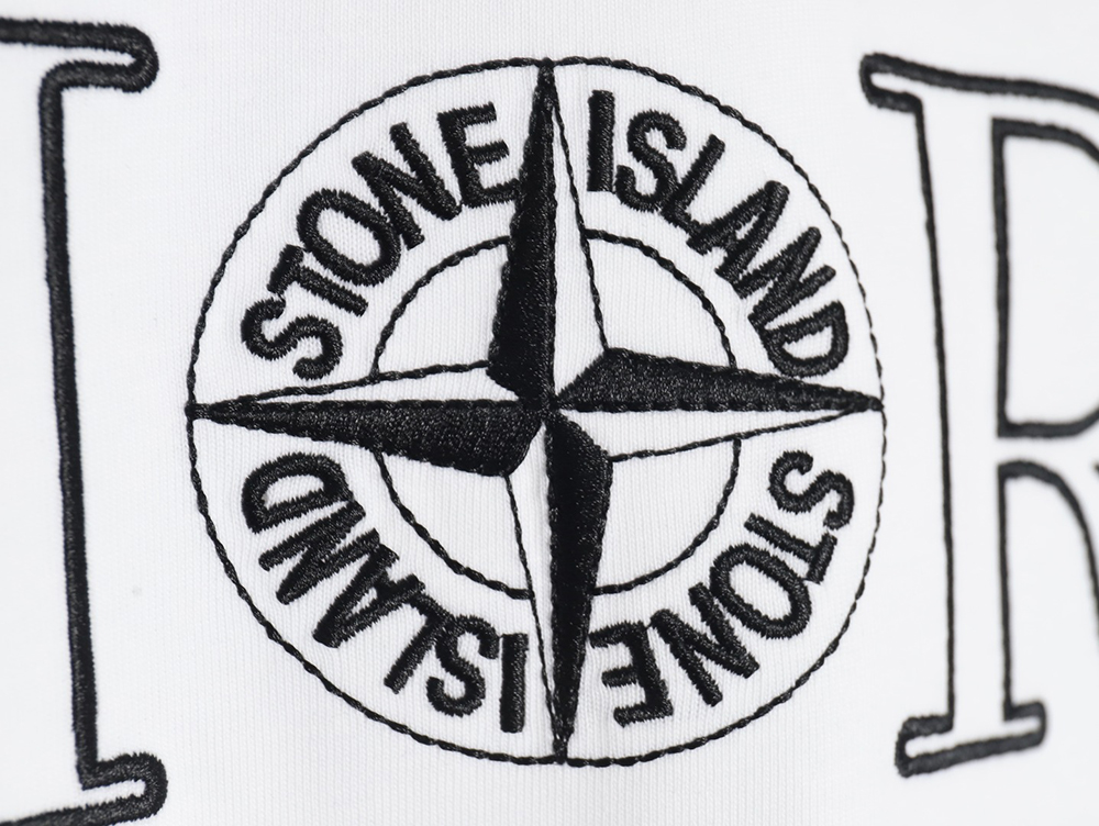 Dior & Stone island co-branded embroidered logo short-sleeved T-shirt