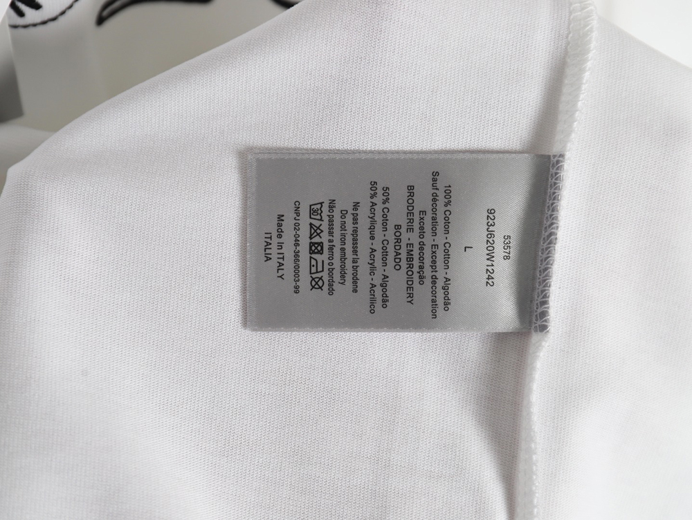 Dior & Stone island co-branded embroidered logo short-sleeved T-shirt