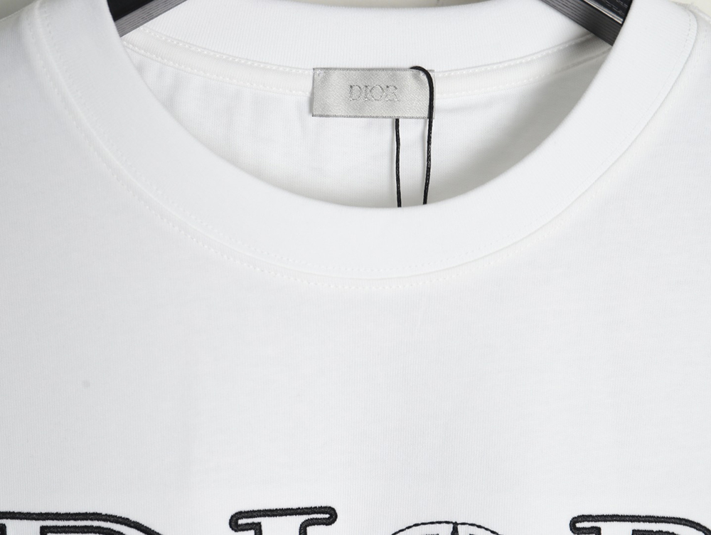 Dior & Stone island co-branded embroidered logo short-sleeved T-shirt