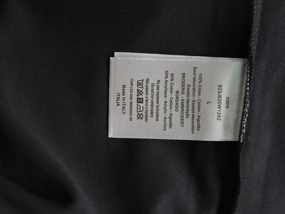 Dior & Stone island co-branded embroidered logo short-sleeved T-shirt TSK1