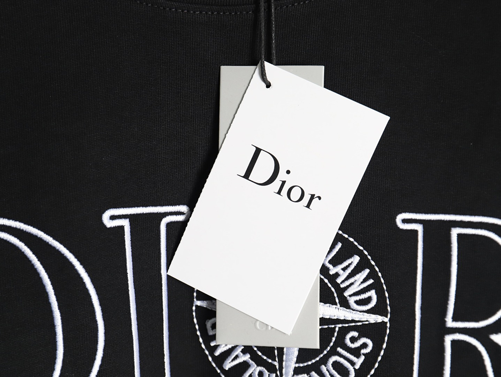 Dior & Stone island co-branded embroidered logo short-sleeved T-shirt TSK1