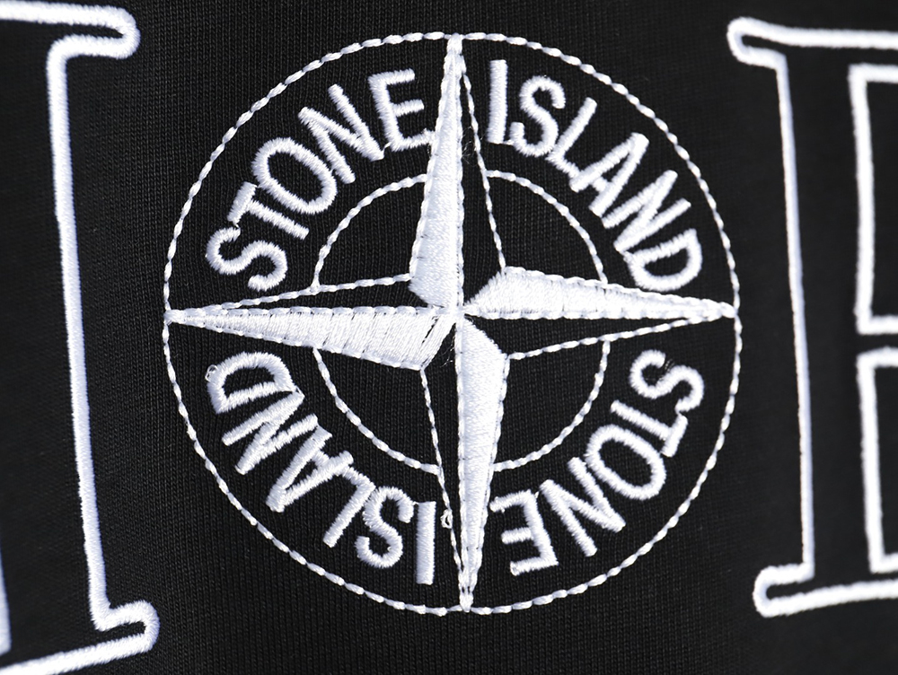 Dior & Stone island co-branded embroidered logo short-sleeved T-shirt TSK1