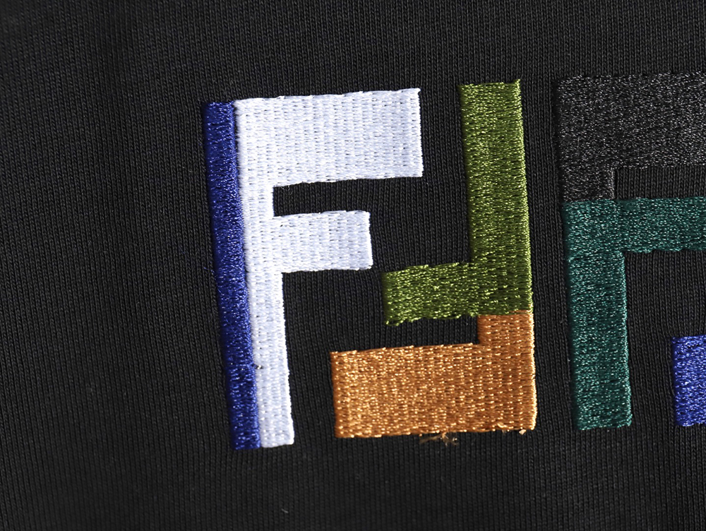 Fendi colorful embroidered ff letter pattern short-sleeved T-shirt TSK1