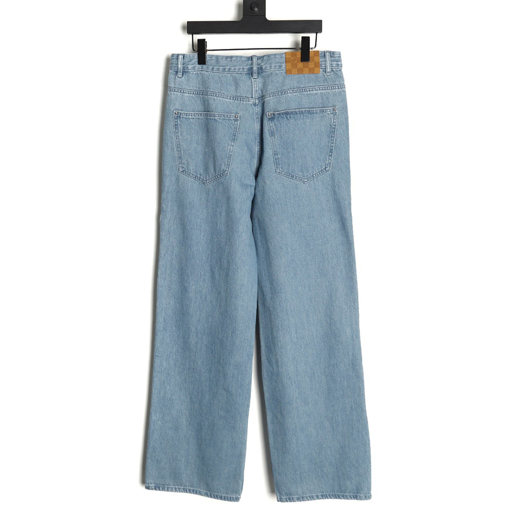 Louis Vuitton washed ripped jeans