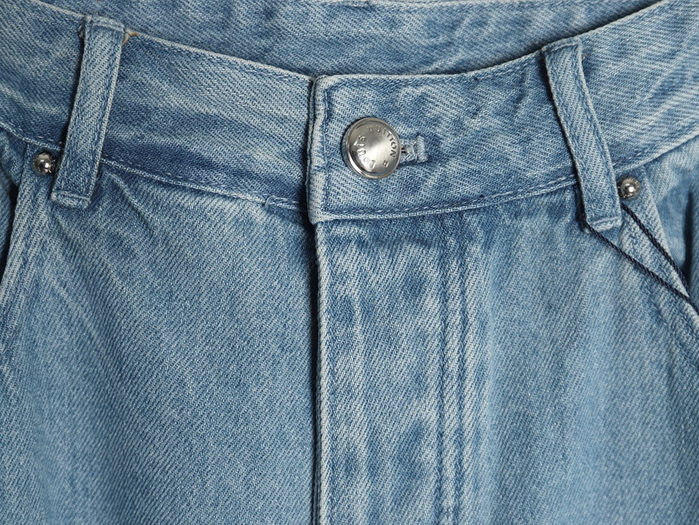 Louis Vuitton washed ripped jeans