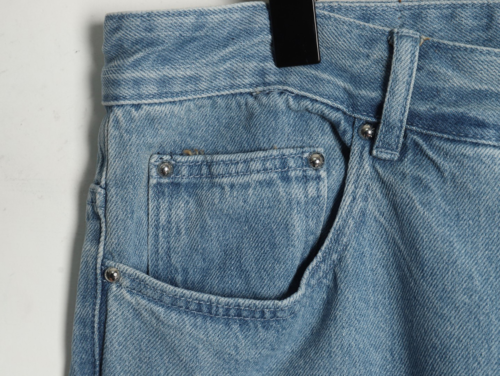 Louis Vuitton washed ripped jeans