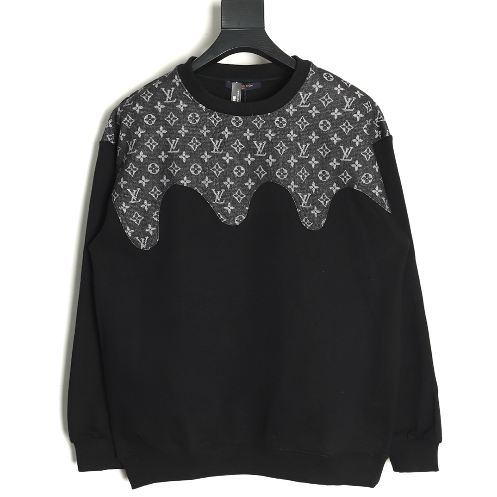 Louis Vuitton monogram stitching round neck long-sleeved T-shirt