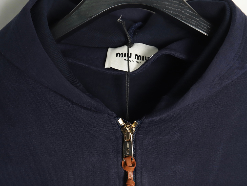 Miu Miu embroidered logo air cotton zip-up jacket