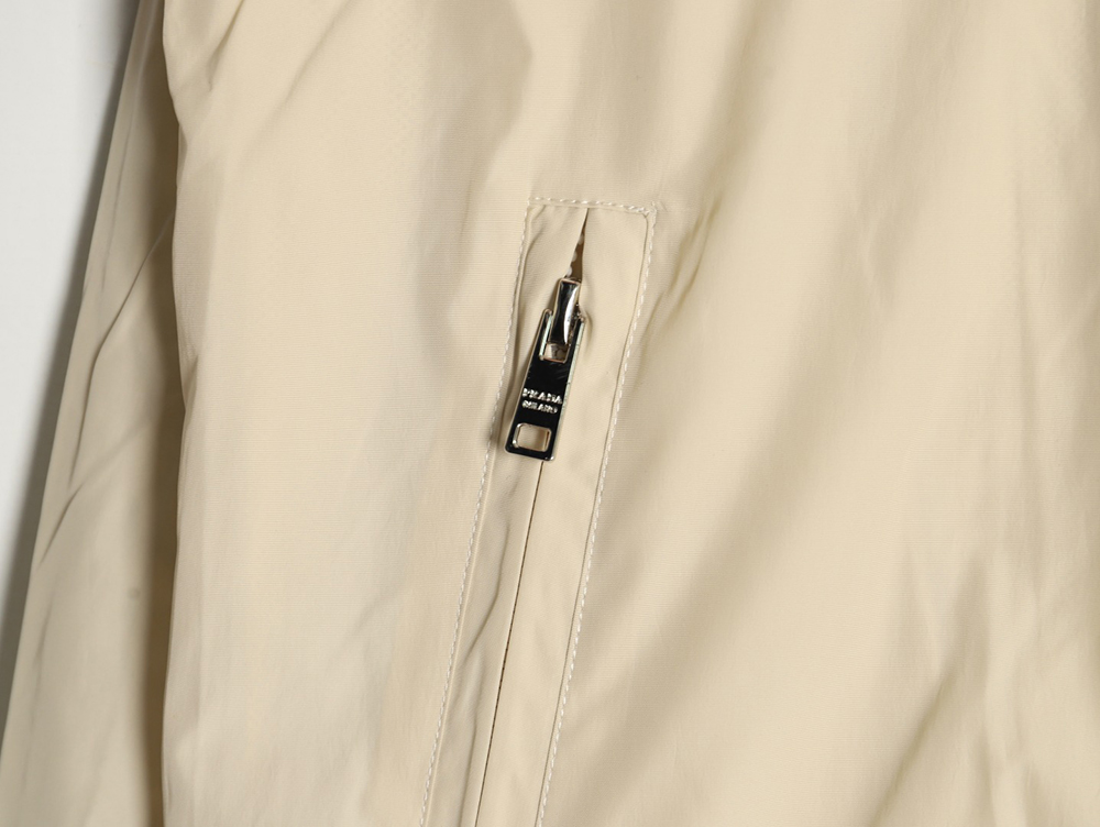 Prada Embroidered Logo Zip-Up Jacket