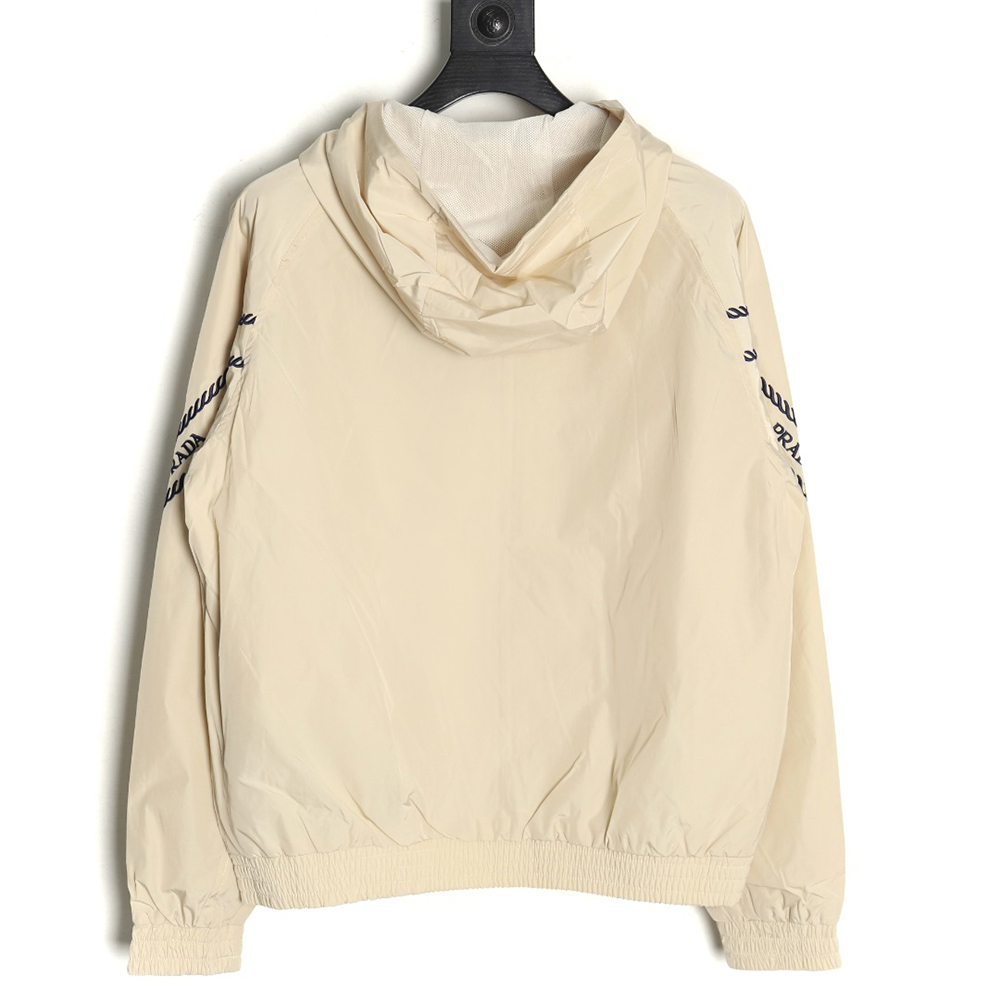 Prada Embroidered Logo Zip-Up Jacket