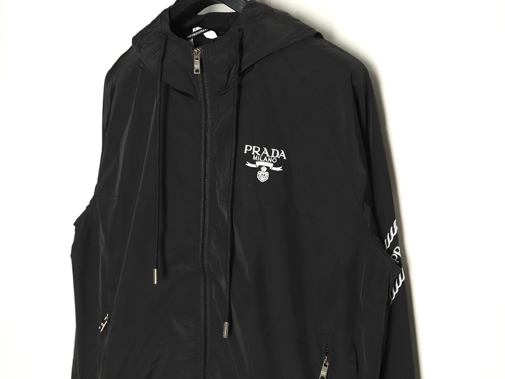 Prada Embroidered Logo Zip-Up Jacket TSK1