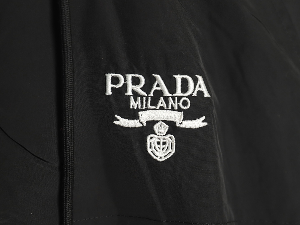 Prada Embroidered Logo Zip-Up Jacket TSK1