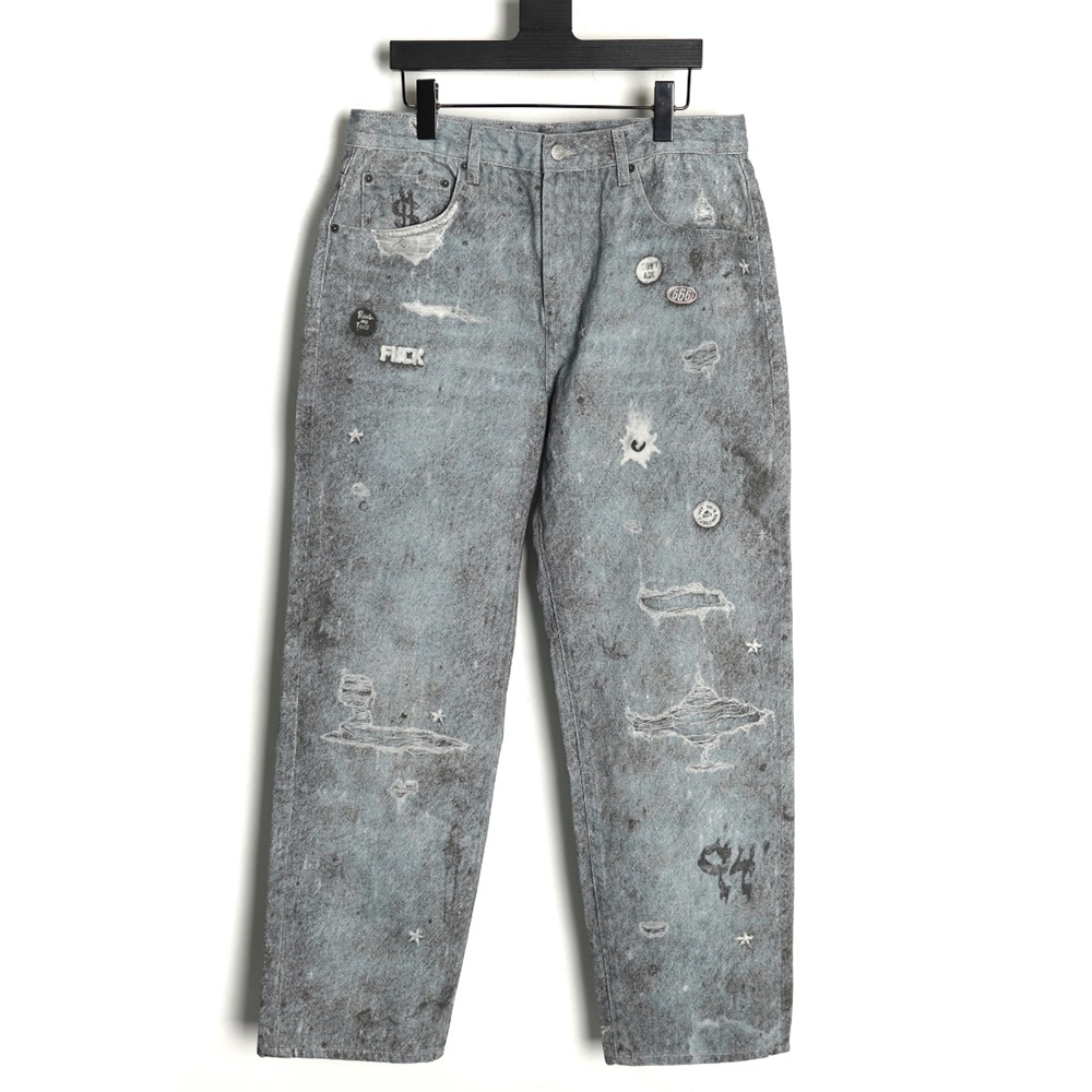 Supreme & HJR joint trompe l’oeil graffiti printed jeans