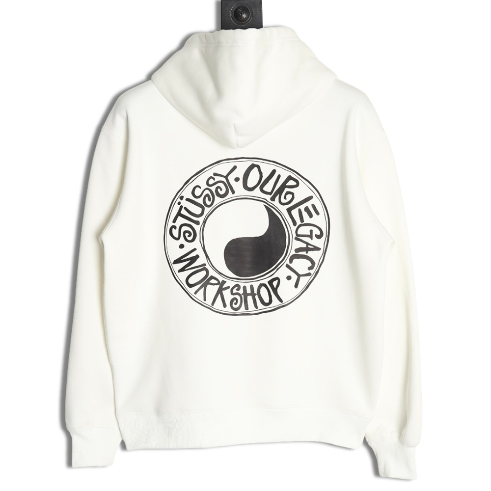 Stussy Tai Chi logo printed hooded plus fleece hoodie