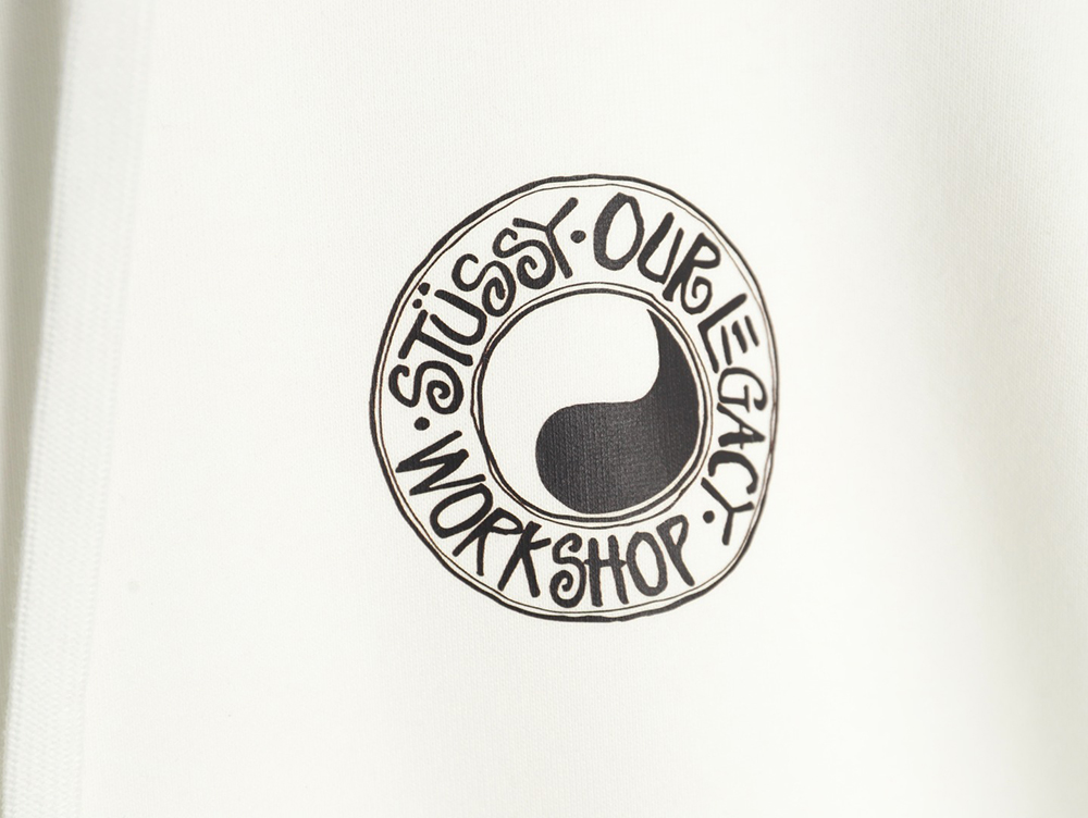 Stussy Tai Chi logo printed hooded plus fleece hoodie
