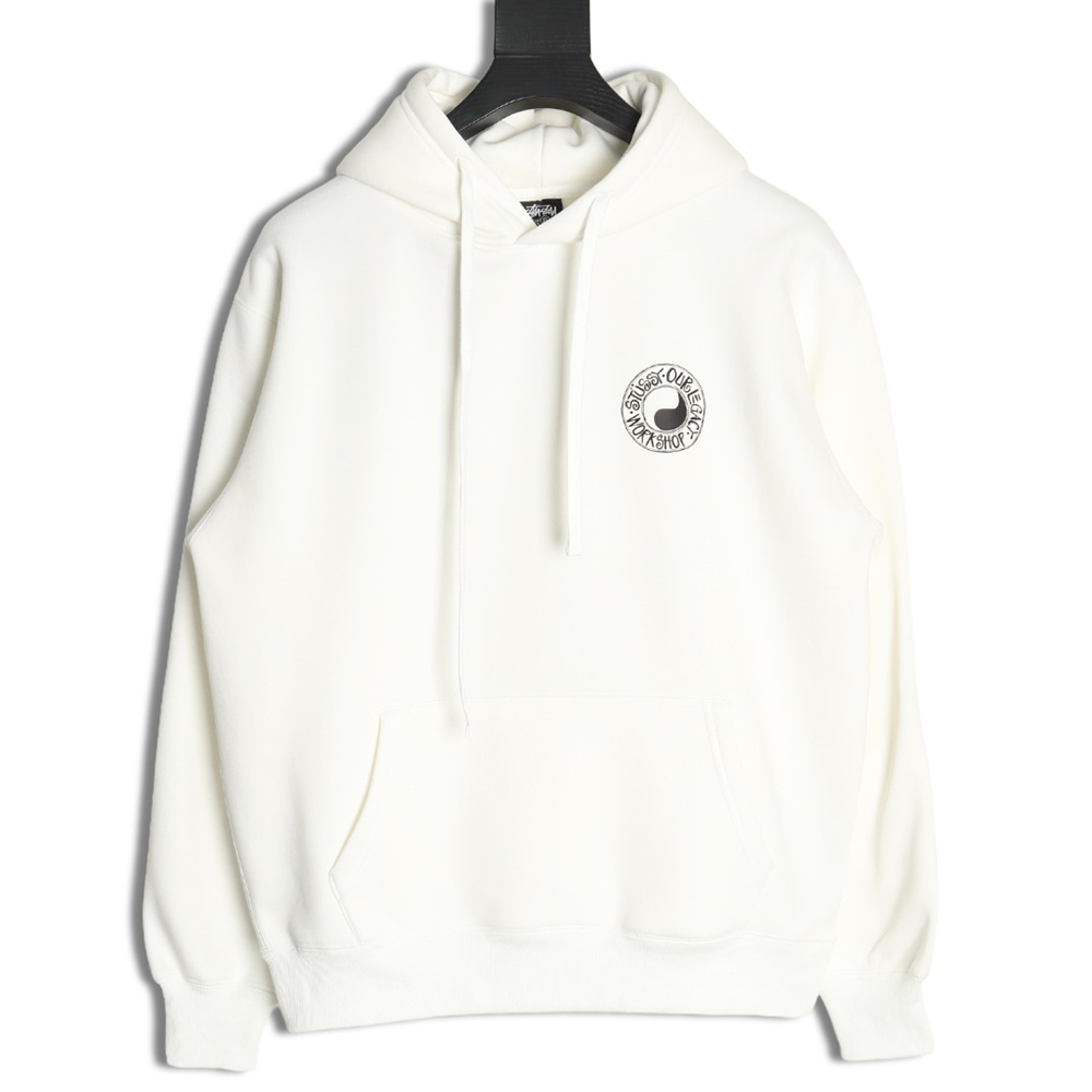 Stussy Tai Chi logo printed hooded plus fleece hoodie