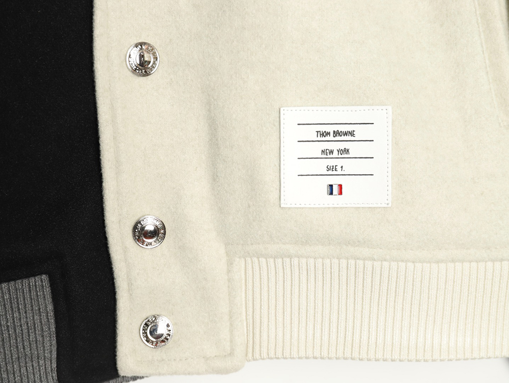 Thom Browne patchwork 4-bar baseball jersey jacket TSK1