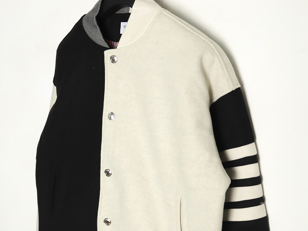 Thom Browne patchwork 4-bar baseball jersey jacket TSK1