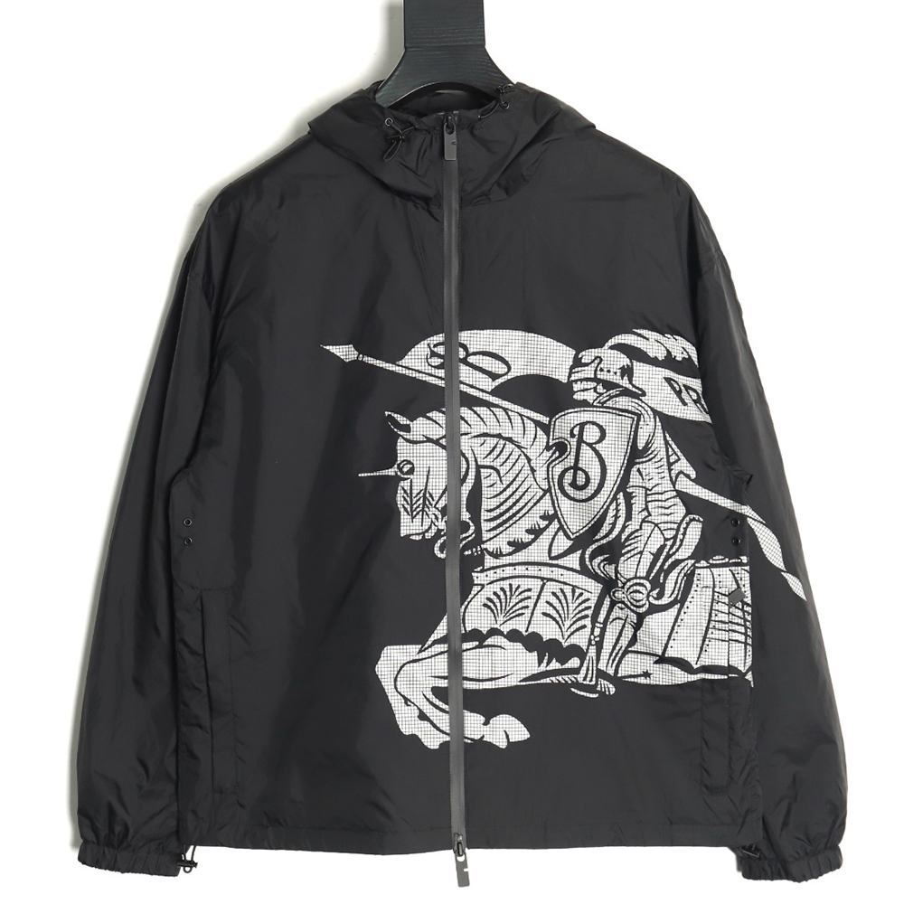 Burberry Equestrian Rider Logo Nylon Jacket