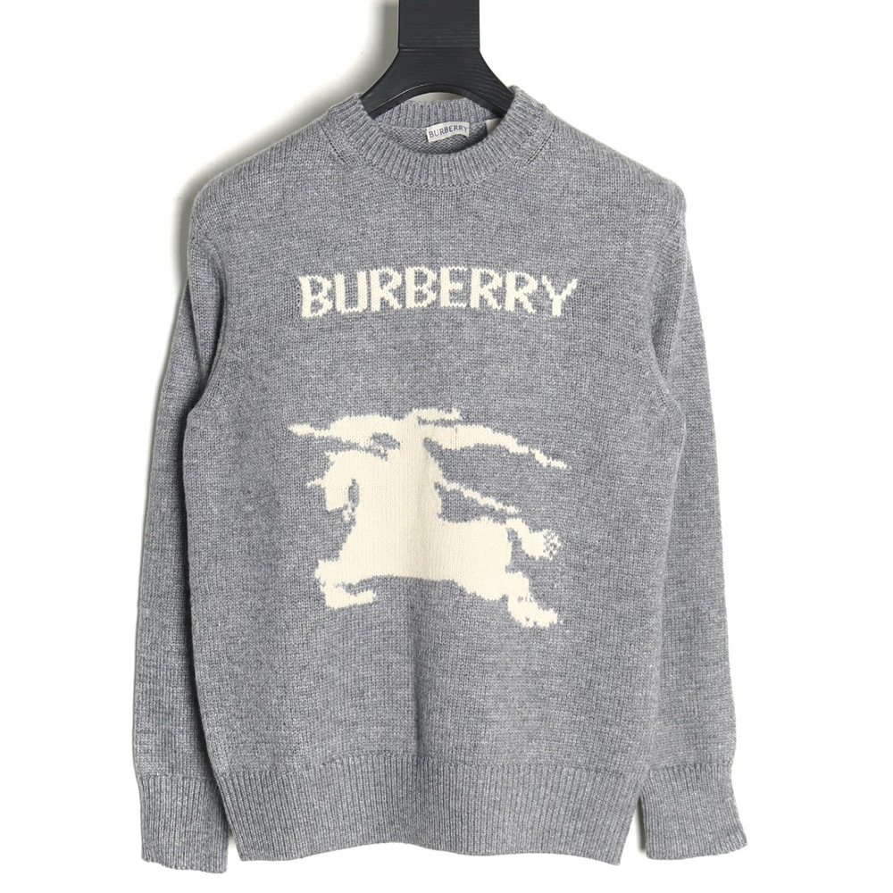 Burberry Equestrian Knight Logo Cashmere Blend Crew Neck Sweater