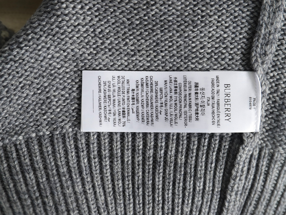 Burberry Equestrian Knight Logo Cashmere Blend Crew Neck Sweater