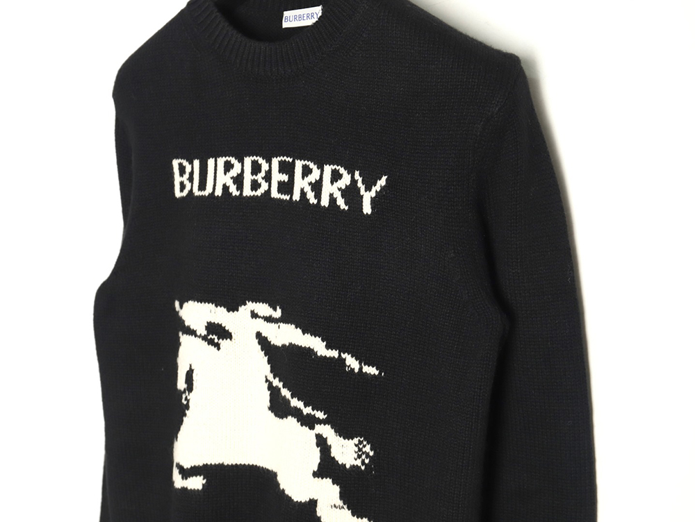 Burberry Equestrian Knight Logo Cashmere Blend Crew Neck Sweater TSK1