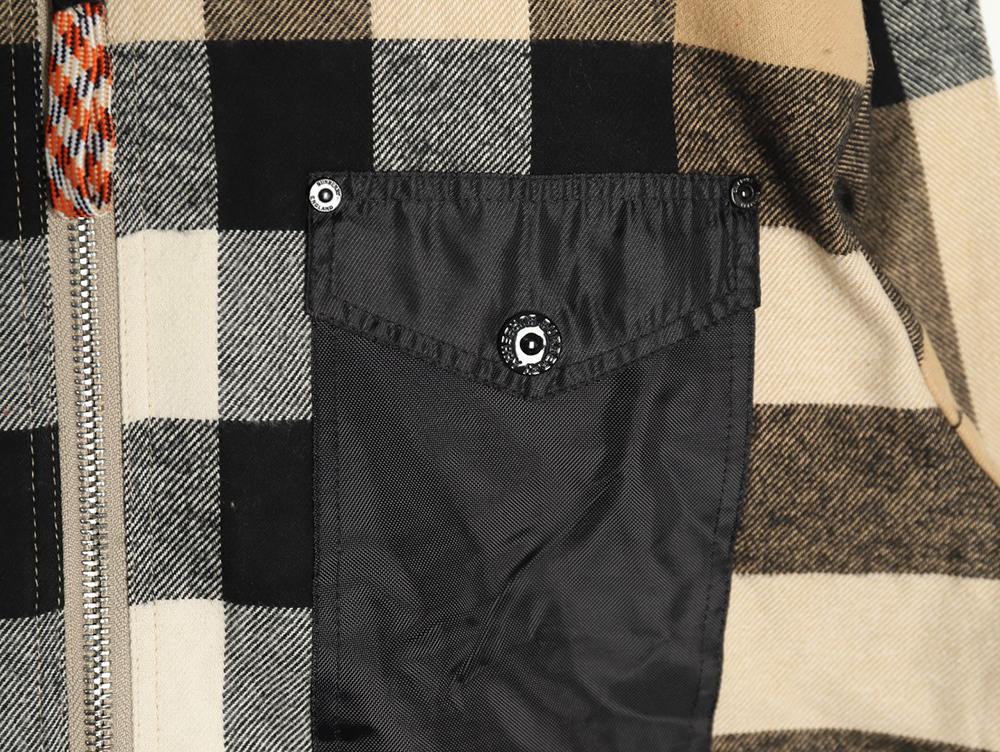 Burberry paneled plaid shirt jacket