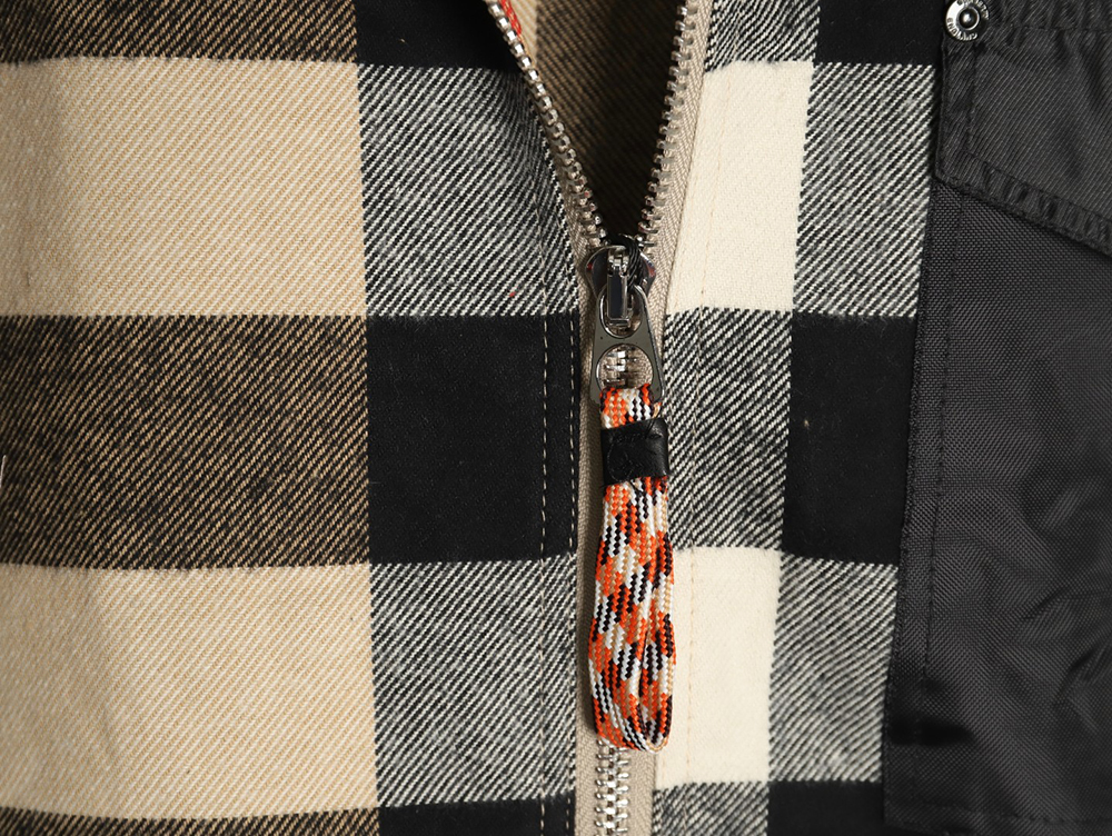 Burberry paneled plaid shirt jacket