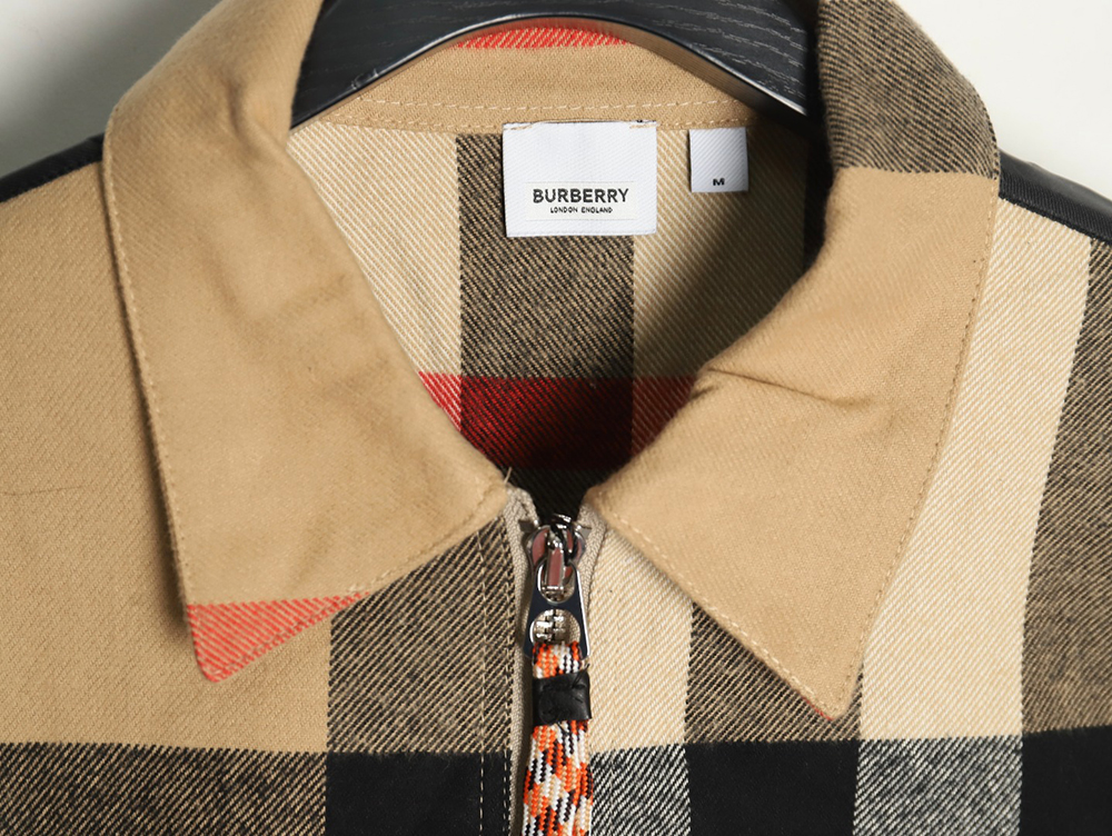 Burberry paneled plaid shirt jacket