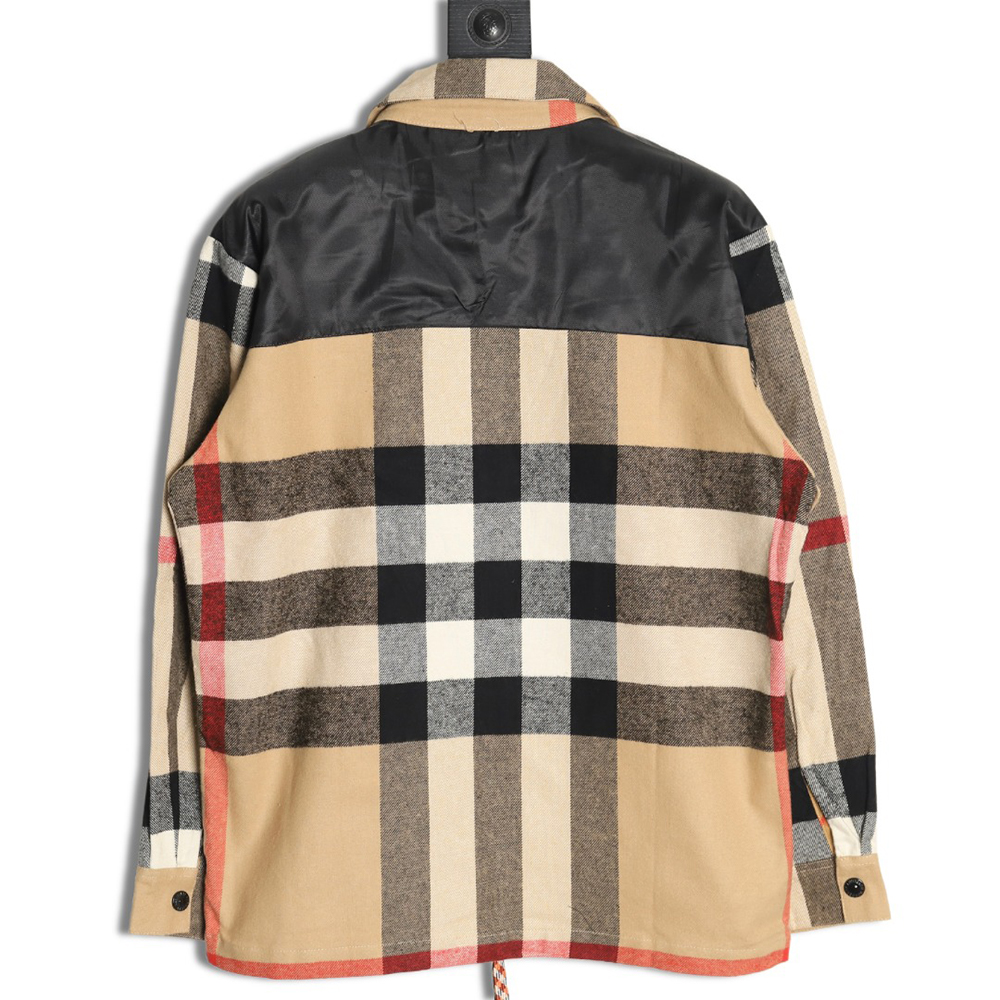 Burberry paneled plaid shirt jacket