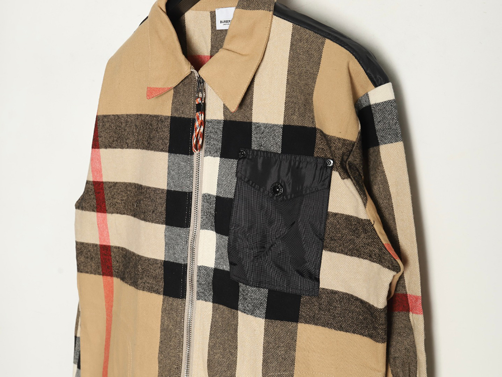 Burberry paneled plaid shirt jacket