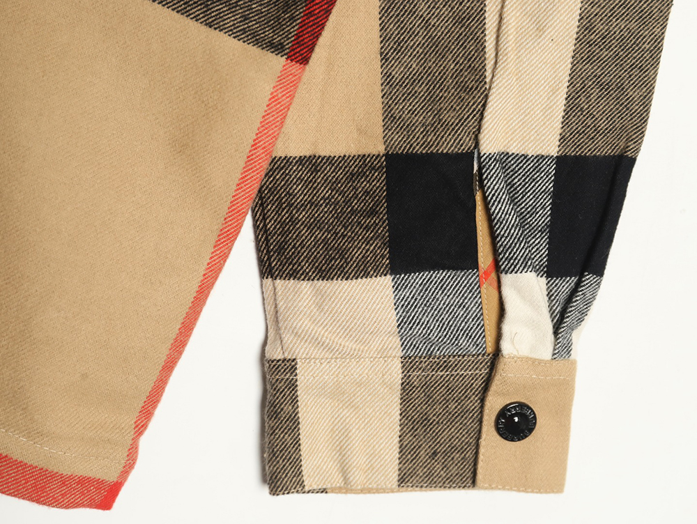 Burberry paneled plaid shirt jacket