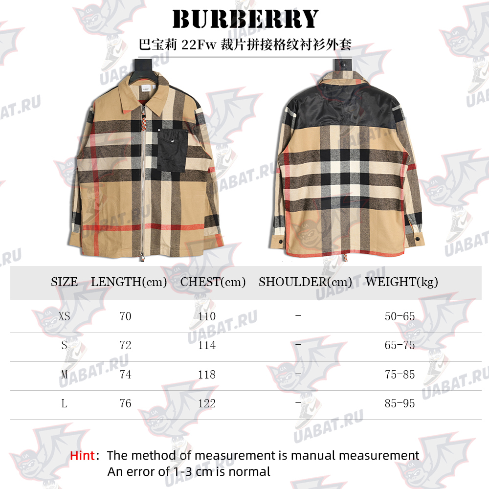 Burberry paneled plaid shirt jacket