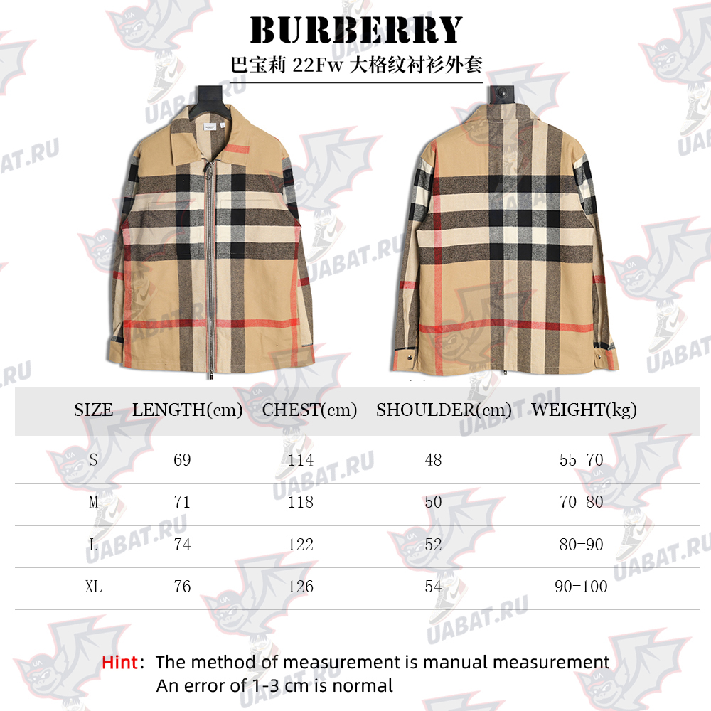 Burberry large checkered shirt jacket