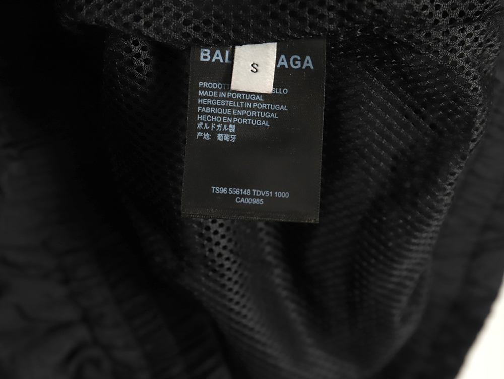 Balenciaga double hook embroidery color block stand collar jacket