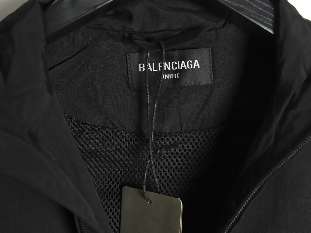 Balenciaga double hook embroidery color block stand collar jacket