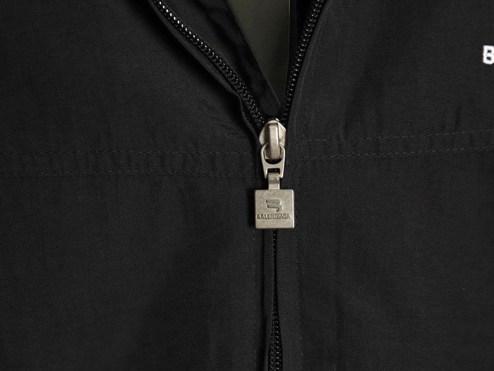 Balenciaga double hook embroidery color block stand collar jacket