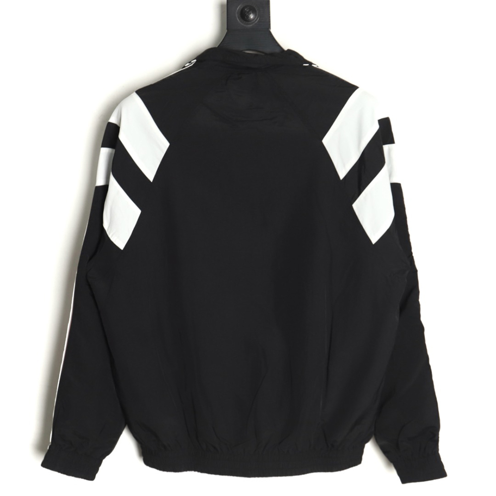 Balenciaga double hook embroidery color block stand collar jacket