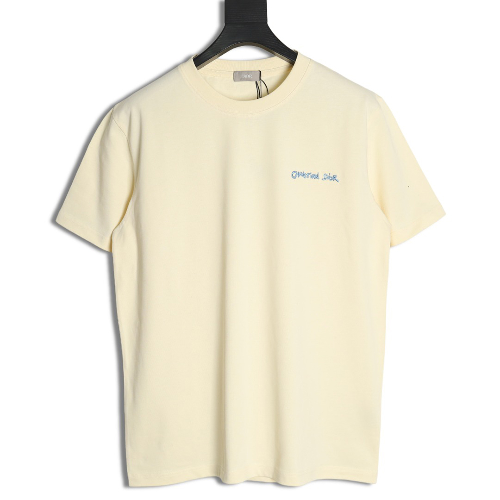Dior cursive embroidered letters short-sleeved T-shirt TSK1
