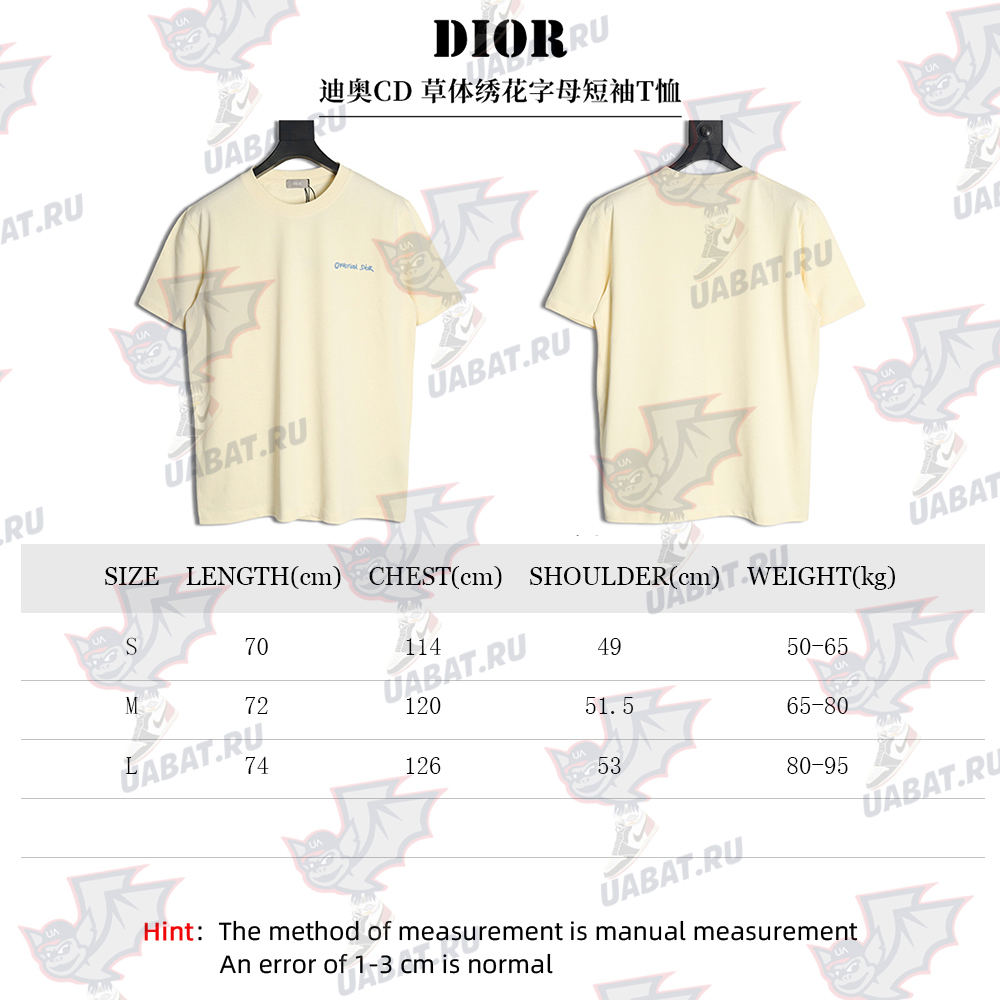 Dior cursive embroidered letters short-sleeved T-shirt TSK1