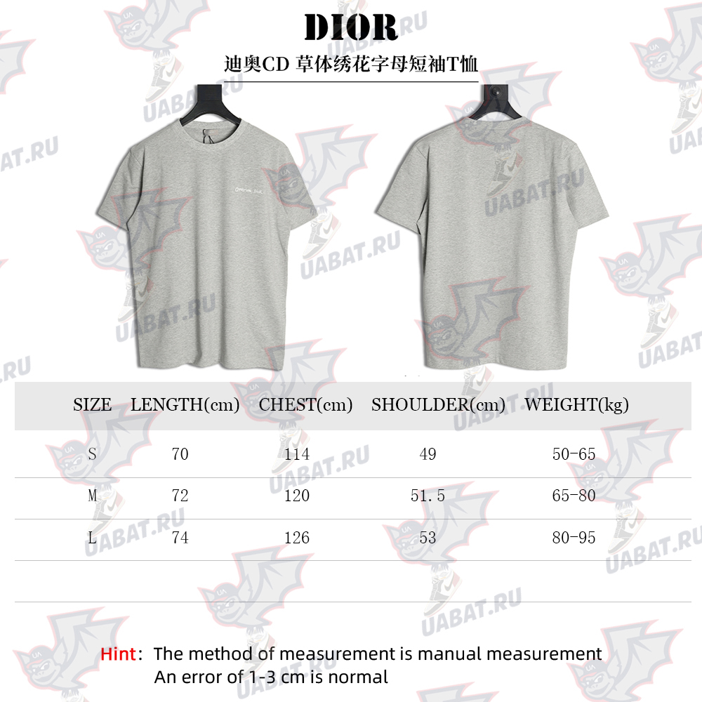 Dior cursive embroidered letters short-sleeved T-shirt TSK2
