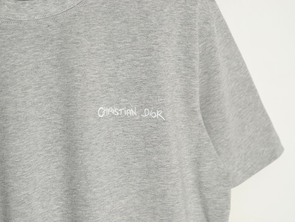 Dior cursive embroidered letters short-sleeved T-shirt TSK2