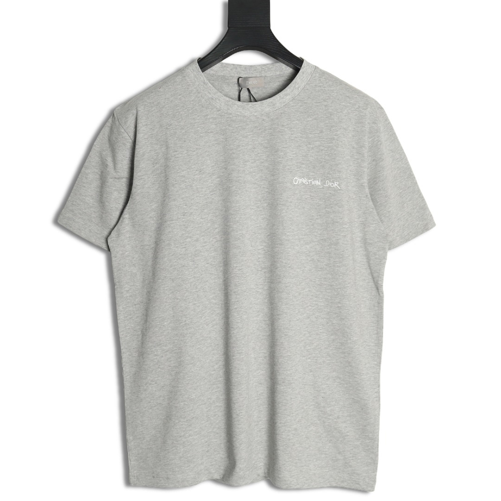 Dior cursive embroidered letters short-sleeved T-shirt TSK2