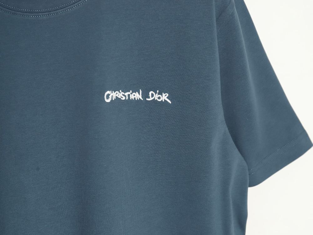 Dior cursive embroidered letters short-sleeved T-shirt TSK3