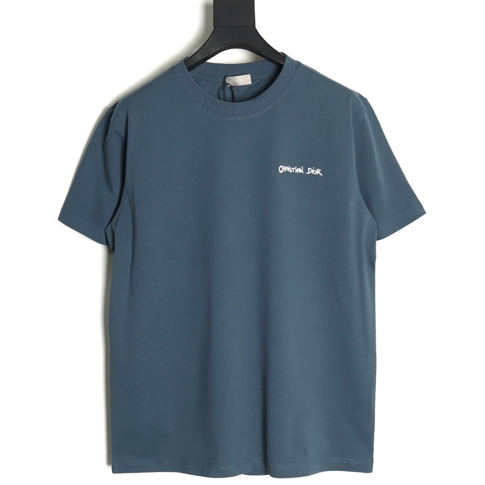 Dior cursive embroidered letters short-sleeved T-shirt TSK3
