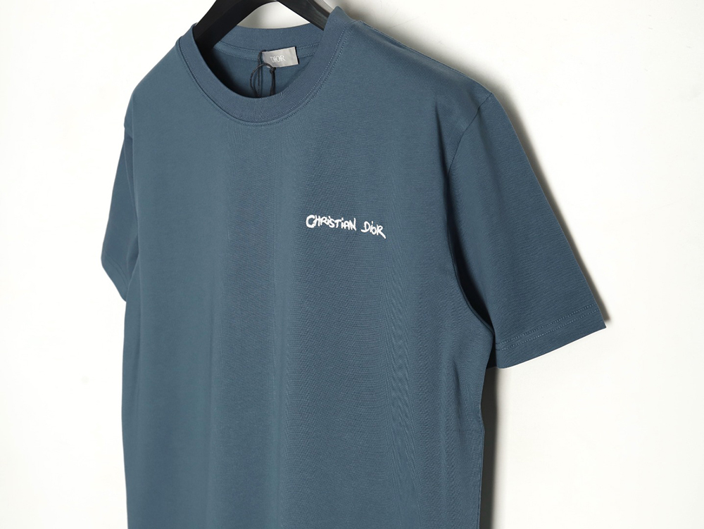 Dior cursive embroidered letters short-sleeved T-shirt TSK3